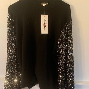 Fancy Sequin Black Sweater